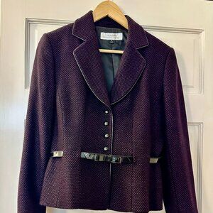Arthur S. Levine for Tahari purple and black tweed blazer size 8